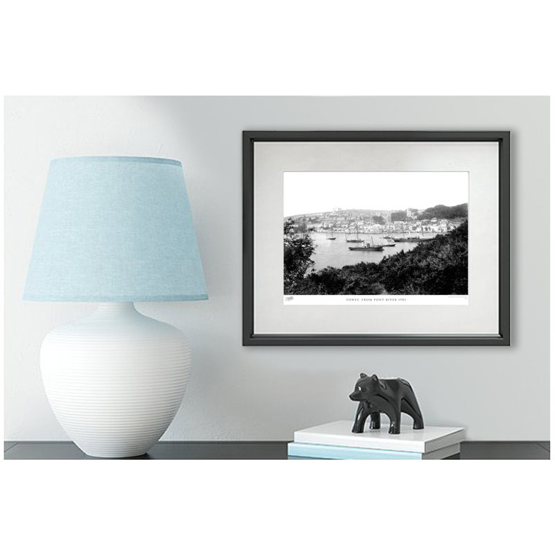 Fowey, From Pont River 1901 - Single Picture Frame Print, 45cm H x 60cm W x 2.3cm D