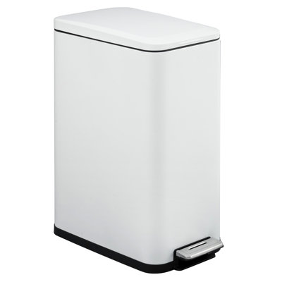 13 Gallon Slim Stainless Steel Step Trash Can with Hands-Free Foot Pedal, Odor-Containing Lid for Kitchen