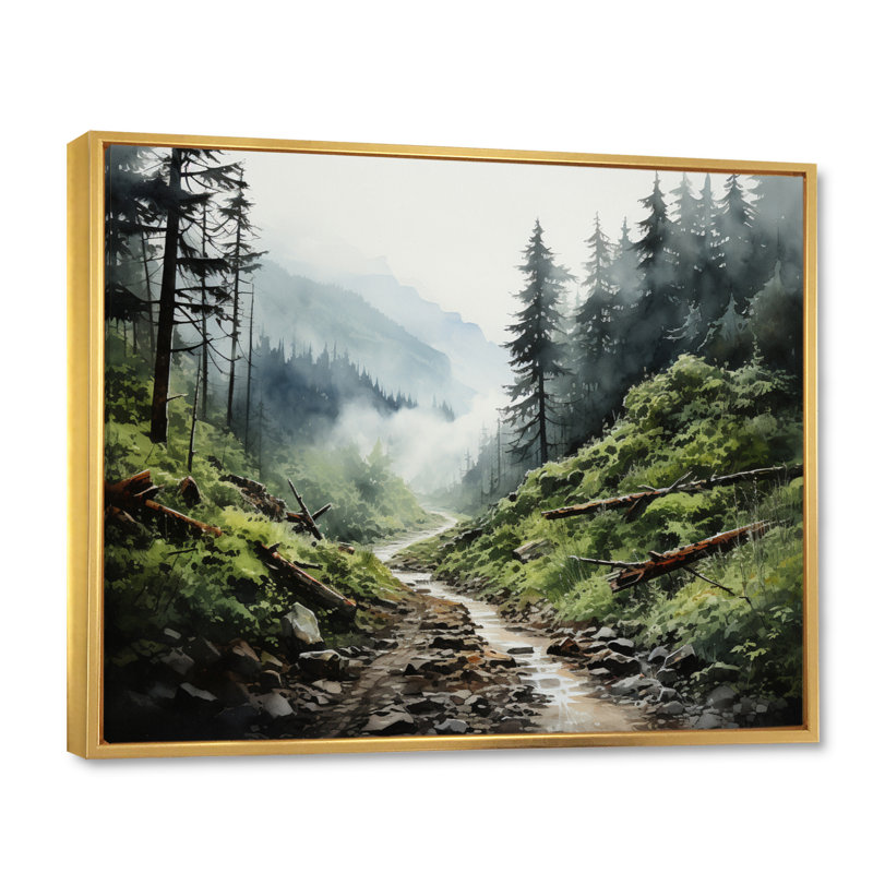 Bhayani Green Forest, parc national olympique I - reproduction, H 34 po x l 44 po x P 1,5 po, Cadre flottant doré