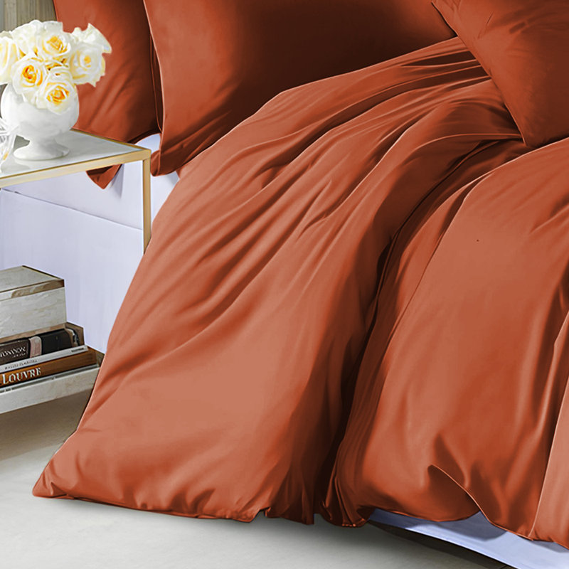 Marnisha Microfiber / Polyester Solid Colour Duvet Cover Set with Pillowcases, Kingsize Duvet Cover Set +2 Pieces Included