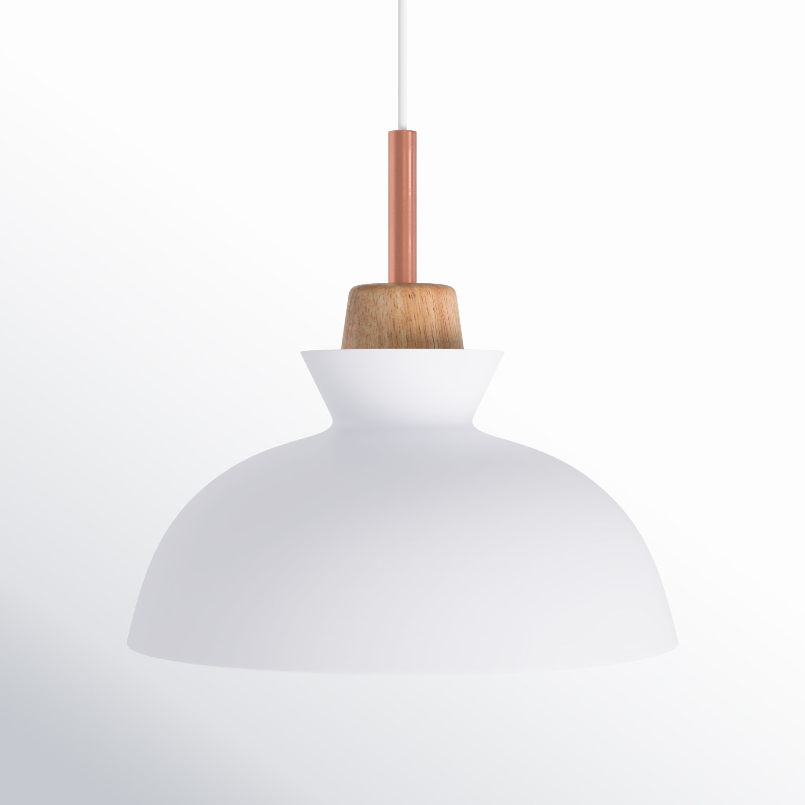 Ozma Dimmable Dome Single Light Pendant, White