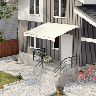 Auvent électrique, auvent rétractable, abri de soleil à protection UV avec télécommande et manivelle pour terrasse, balcon, cour