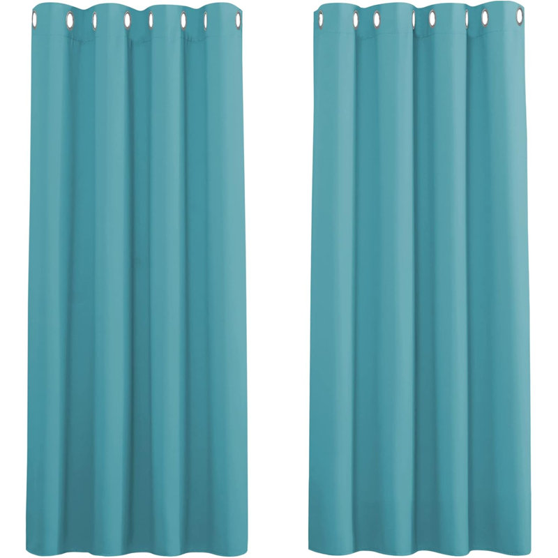 Blackout Curtain Pair, Turquoise Blue