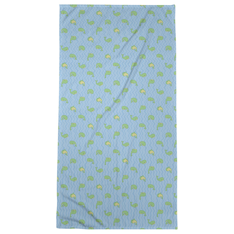 Katelyn Elizabeth Cotton Blend Bath Towel, Blue/Green