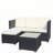 Outdoor Garden Patio Furniture 5-Piece PE Rattan Wicker Cushioned Sofa Sets and Coffee Table, patio furniture set;outdoor couch ( Beige Cushion)