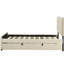 Lit plateforme simple tapissier beige avec lit gigogne - Élégant pour tous, matériaux de velours dans une nuit de sommeil confortable, base stable-771296697