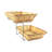 7.8 X 19 X 13" Two-tier Display Rack for Counters with 2 Wicker Baskets, Retail Displays