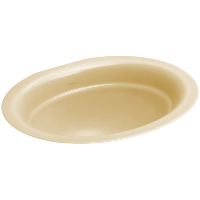 Serif Metal Oval Undermount Bathroom Sink, Vapour Orange