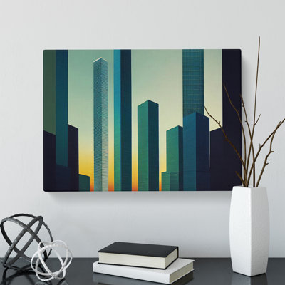 Elegant City Skyline Architecture - Wrapped Canvas Print