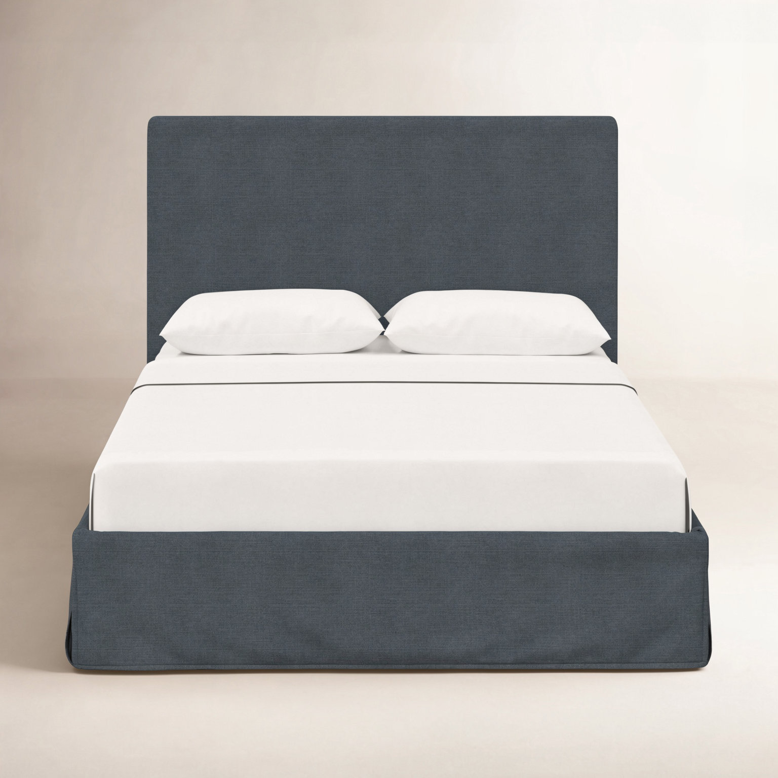 Verona Upholstered Slipcover Bed, Twin, Classic Navy Linen