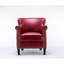 Fauteuil club de luxe compact, siège d'appoint en similicuir de ton rouge pour les coins lecture du salon-674056682