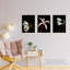 Macro Photo Flower Bloom Petal Anther And Stem Photography On Black - 3 Piece No Frame Print Set-88622387