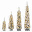 Paquet de 4 arbres de Noël pré-floqués avec embouts de neige pour petits espaces