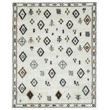 Rivah Hand Tufted Geometric Area Rug in Ivory/Brown/Black
