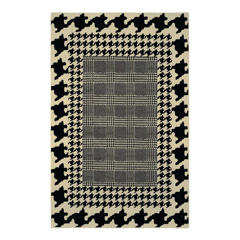 Tapis tissé à motif écossais et pied-de-poule, Tapis de couloir 3 pi 9,81 po x 9 pi 10,11 po
