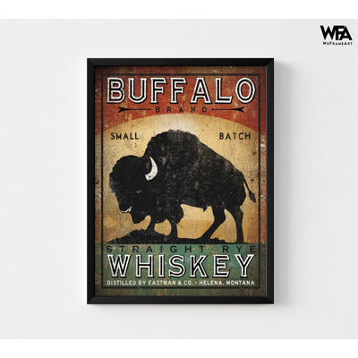 Buffalo Whiskey by Ryan Fowler, Country Style Buffalo Ranch Wall Art, Buffalo Farm Cowboy Rustic Wall Decor, Wild West Poster