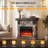 Electric Fireplace With Mantel, 23" Electric Fireplace Heater With Faux-stone Mantel-1963060970