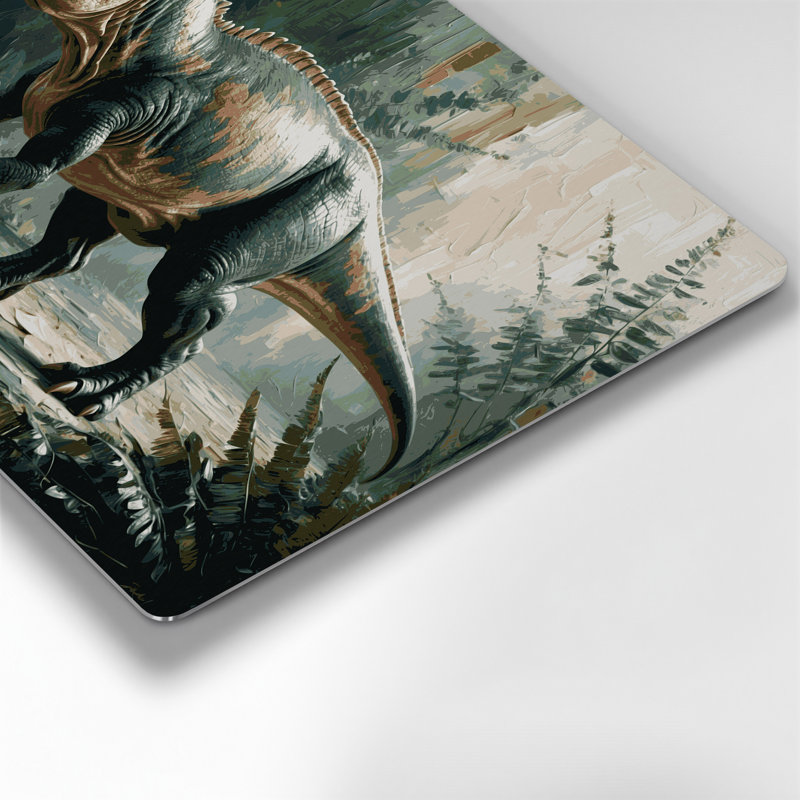«Dinosaur Iguanodon», art mural en métal gris, H 11 po x l 14 po