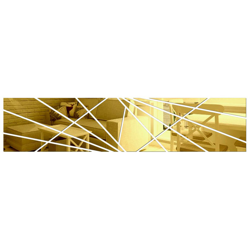 Evelin Flat Wall Mirror, 20cm H x 100cm W, Gold