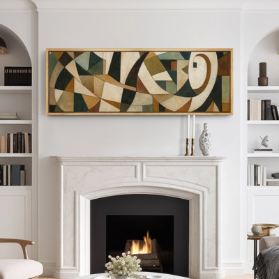 Large Framed Canvas Print Wall Art - Neutral Abstract Print for Modern Home Decor