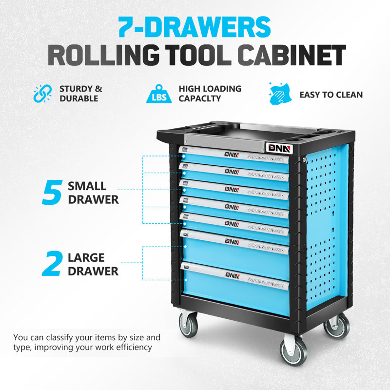 19 in. W -Drawer Steel Bottom Rollaway Chest with Wheels