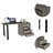Light Gray 2-Drawer 2-Shelf Writing Desk