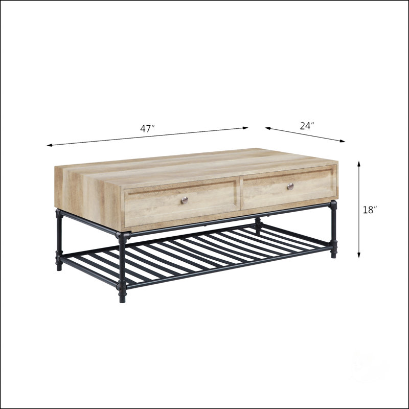 Table basse en chêne et gris sable