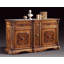 84" Wide 2 Drawer Walnut Wood Sideboard