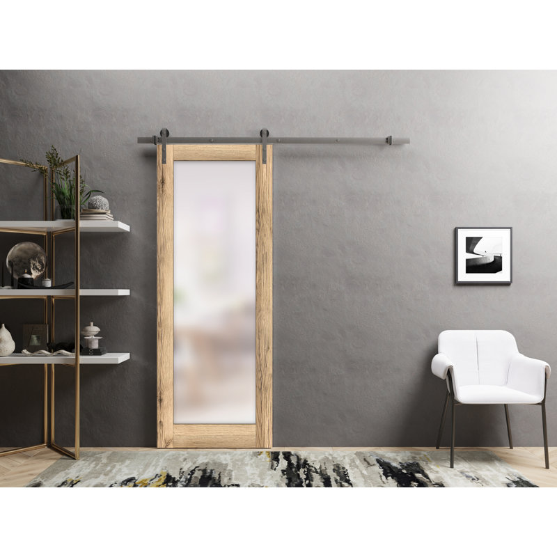 Porte de grange en bois lambrissé sans trousse de quincaillerie d’installation, 28 po x 84 po