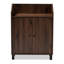 Marialy 2-Door Shoe Storage Cabinet in Walnut Brown Finished Wood, 32.1'' H X 23.6'' W X 11.8'' D