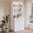 83.4"Tall Bookshelf Suite, Modern Bookcase Suite with LED Lighting,Doors and Drawers,2-Piece Set Storage Bookcase with Open Shelves