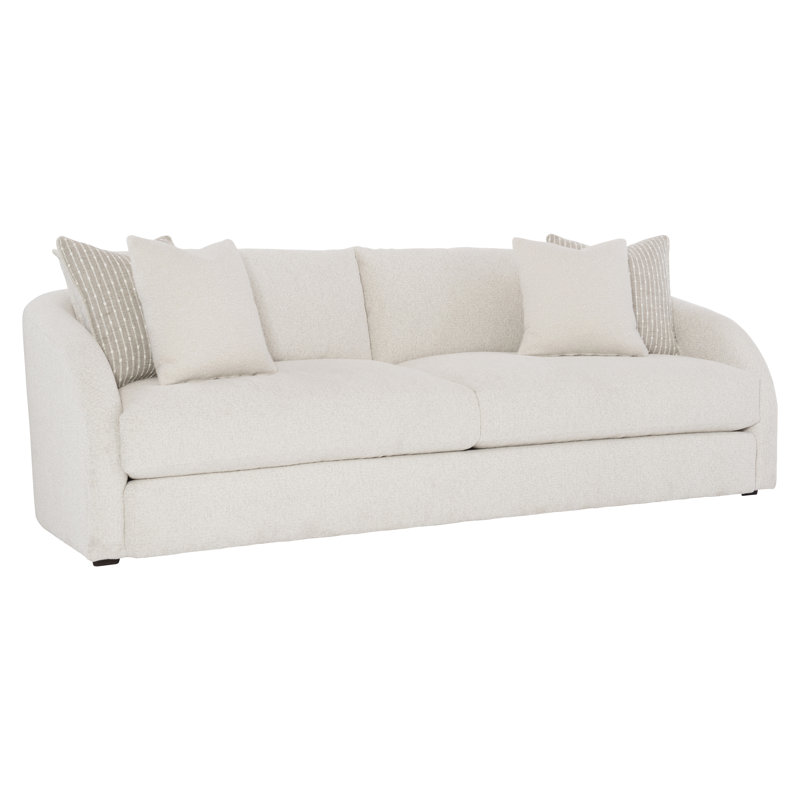 Terra 95" Cream Fabric Stationary Sofa