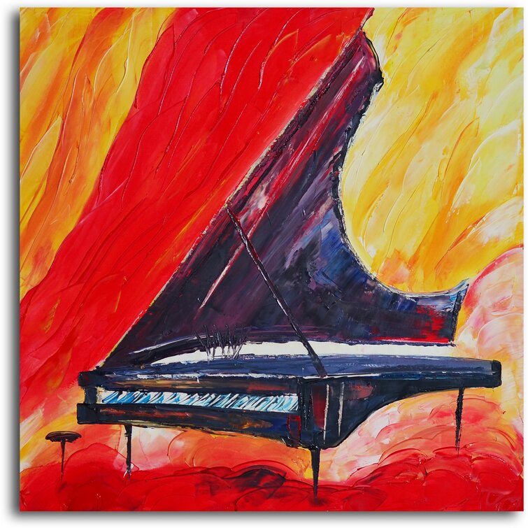 Omax Decor 'Pianist in Absentia' Painting on Wrapped Canvas - Wayfair ...