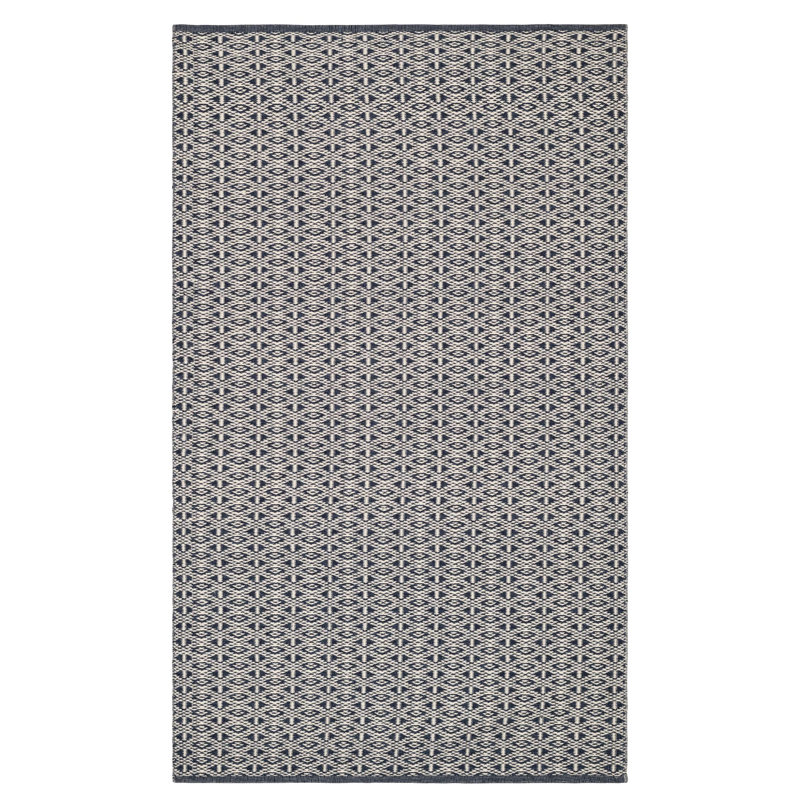 Bare Blue Handwoven Cotton Rug, Rectangle 5' x 8'