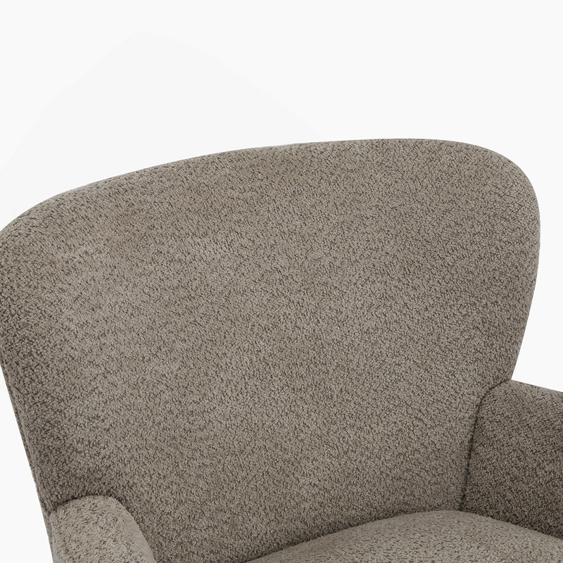 Fauteuil club rembourré Gerald Boucle, Marron clair