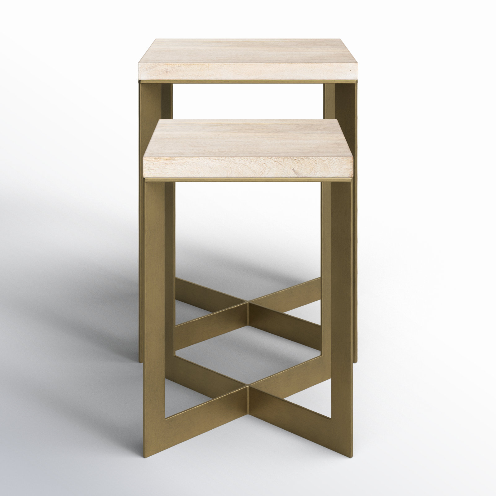Tulane Solid Wood End Table, Antiqued/Light Brown
