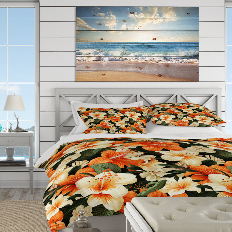 Ensemble de housse de couette Papaya Dreams, Housse de couette simple + 1 taie décorative stan