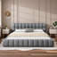 Lit plateforme tapissier avec coutures et soutien solide-1526962367