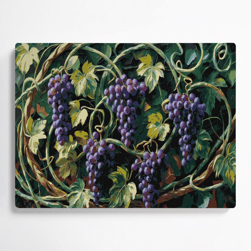 Art mural en métal Botanical Grape Vines, H 20 po x l 24 po