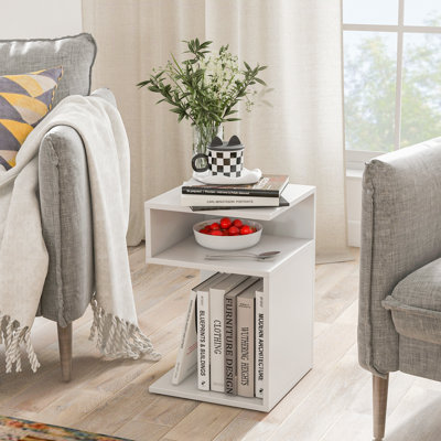 Merna Floor Shelf End Table Set with Storage
