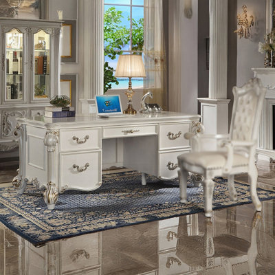 Solid Wood and Plastic / Acrylic Executive Desk