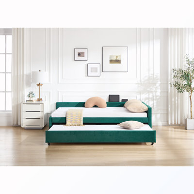 Twin Size Upholstered Daybed with Trundle