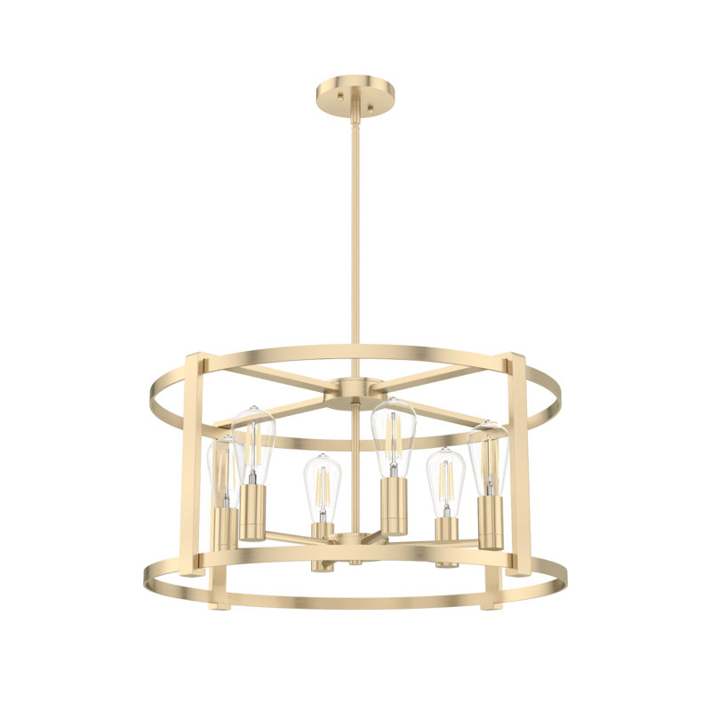 Astwood 6 - Light Dimmable Drum Chandelier, Gold
