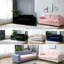 Lit de canapé à compression, velours côtelé de 55 pouces, canapé pliable moderne pour la maison