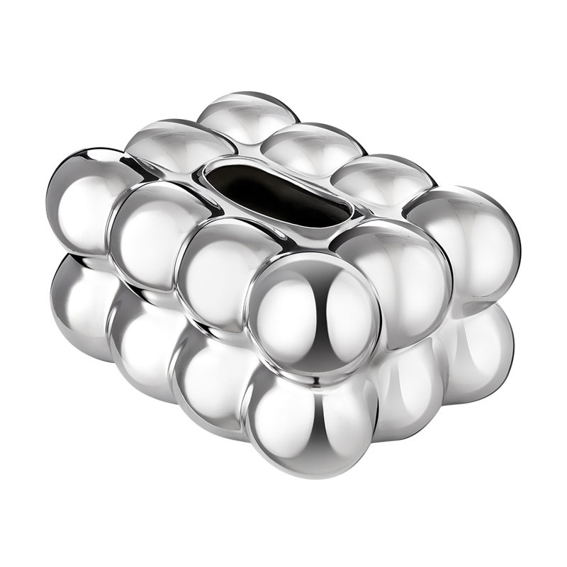 Chaundra Ceramic Makeup Organizer, Silver