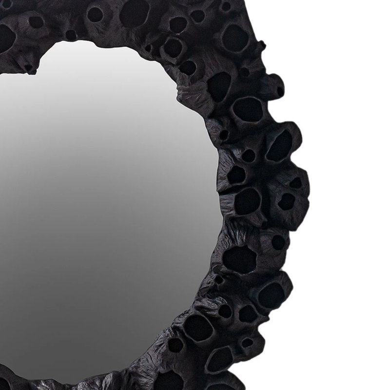 Barnacle Abstract Mirror, 42" H x 37.75" W, Black