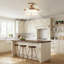 Ventilateur de plafond en cristal de 42 pouces avec lustre cylindrique et ventilateur