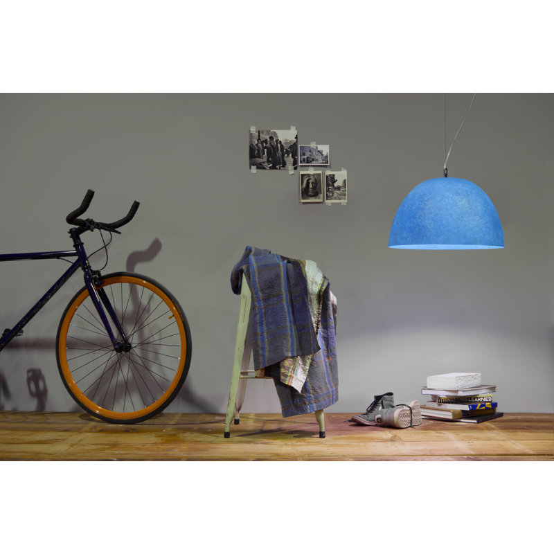 Luna 1 - Light White Dome Pendant, Blue