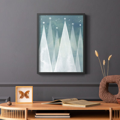 Mod Evergreens I Framed Print - Solid Wood