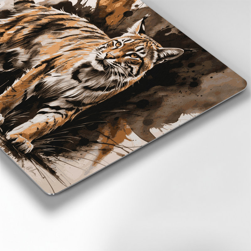 «Big Cats Bobcat», art mural en métal beige, H 20 po x l 30 po